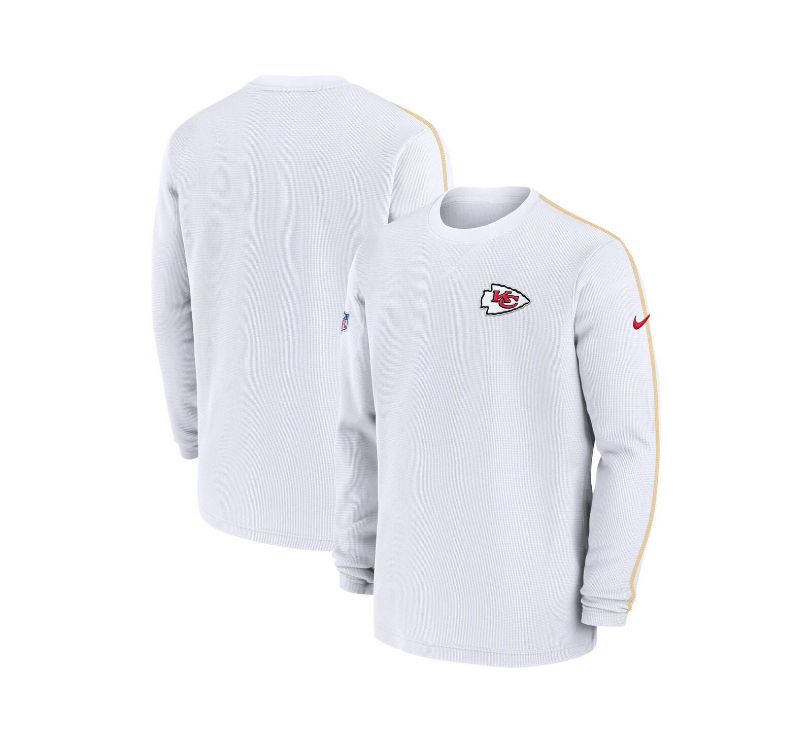 Мужская белая футболка Nike Kansas City Chiefs 2024 Sideline Coaches Long Sleeve