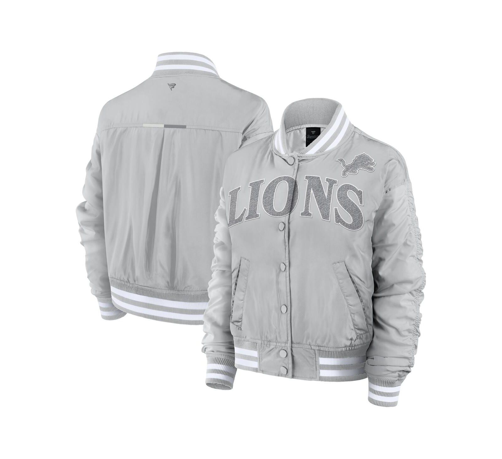 Женская куртка Fanatics Gray Detroit Lions Elements Wave Full-Snap