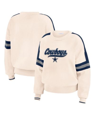 WEAR by Erin Andrews Женский свитер-пуловер в полоску, кремовый, Dallas Cowboys