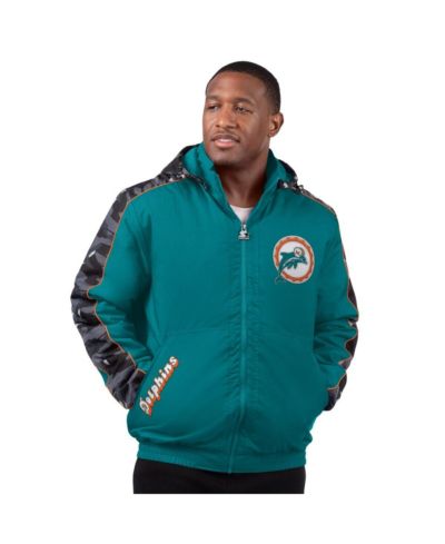 Мужская ветровка-худи Starter Aqua Miami Dolphins Thursday Night Gridiron Full-Zip
