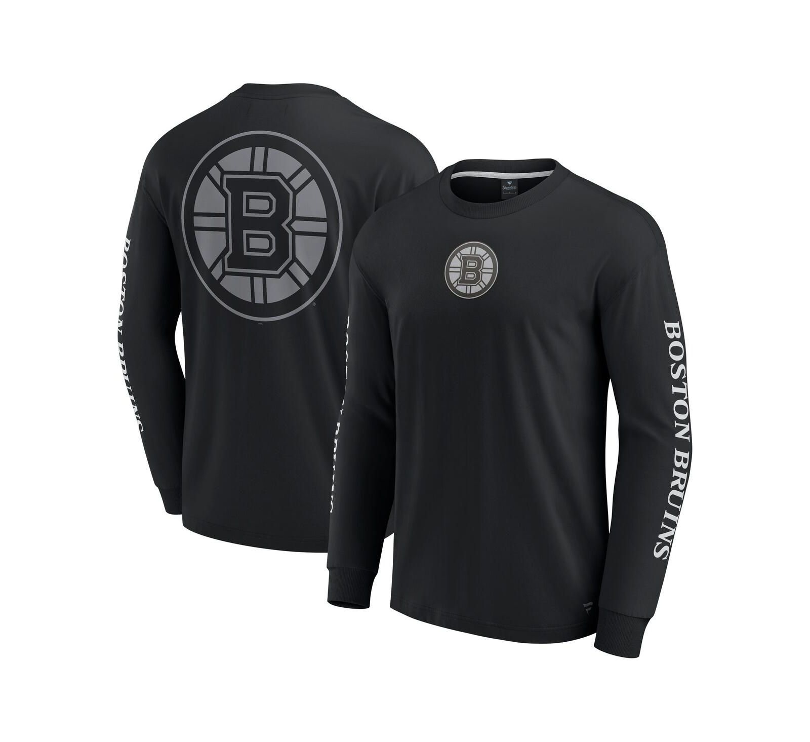 Мужская футболка Fanatics Black Boston Bruins Elements Strive с длинным рукавом