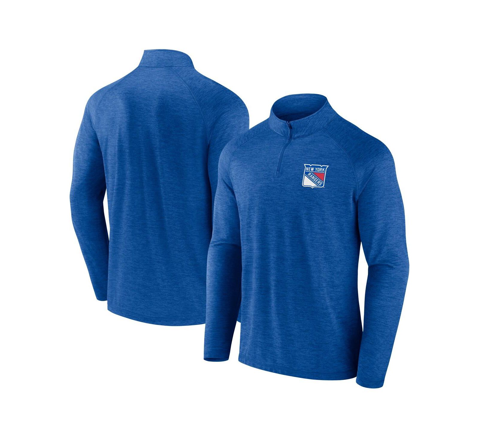 Logo Athletic Men's Blue New York Rangers Head-to-Head Raglan Quarter-Zip Top