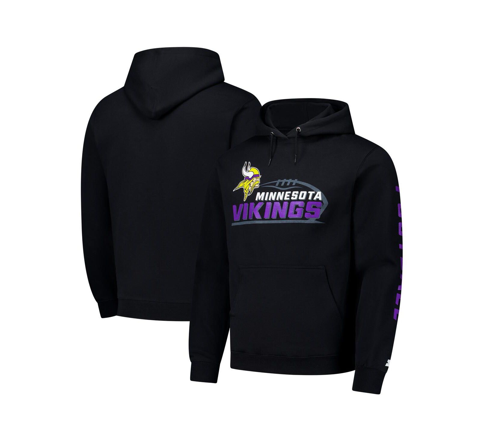 Мужское худи Starter Black Minnesota Vikings Vintage Pullover