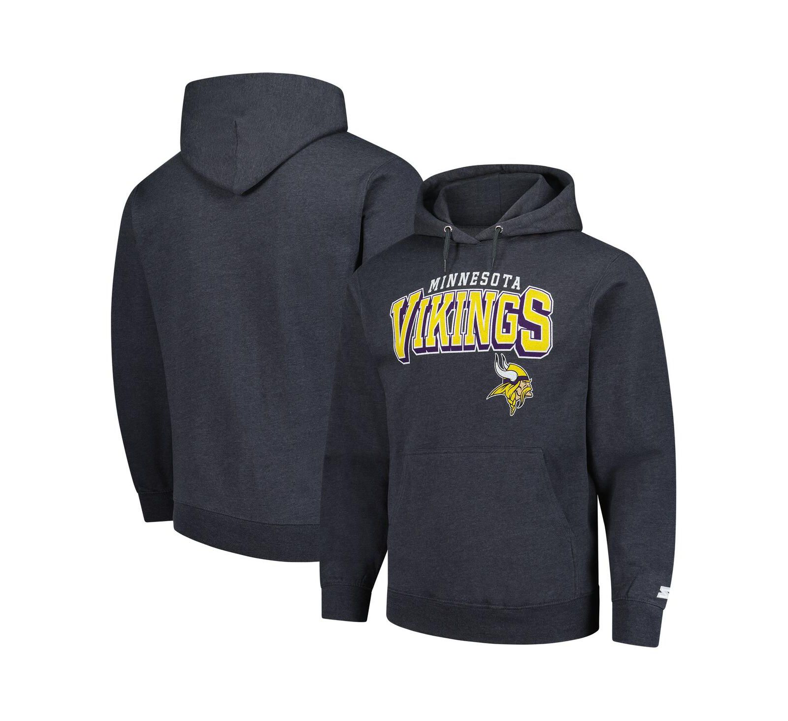 Starter Men's Charcoal Minnesota Vikings Vintage Pullover Hoodie