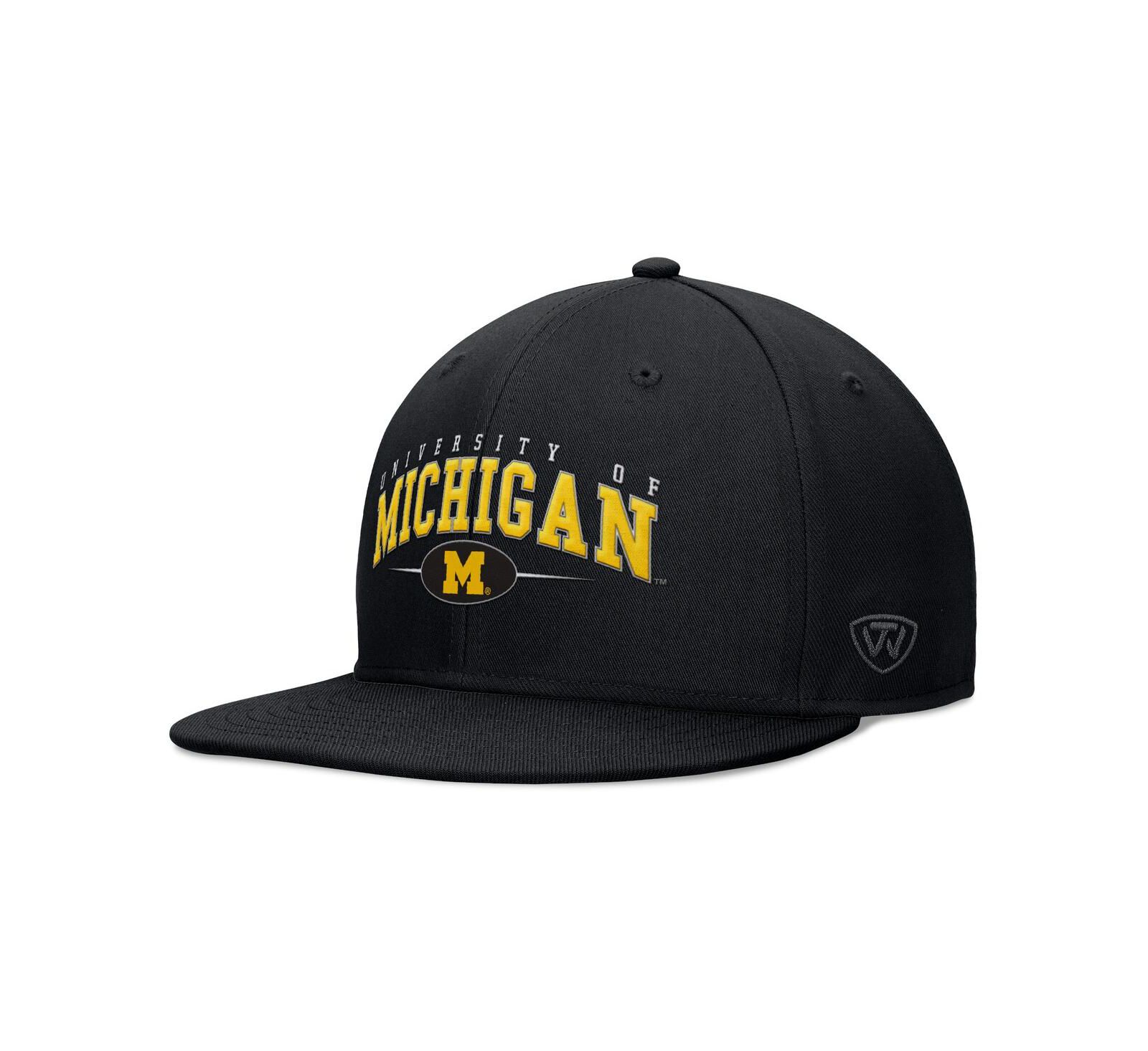 Мужская кепка Top of the World Black Michigan Wolverines Bullpen Snapback Hat