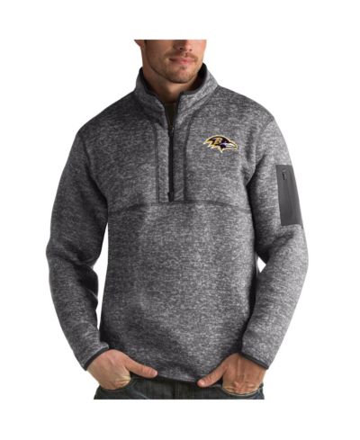 Мужская куртка Antigua Charcoal Baltimore Ravens Fortune Quarter-Zip Pullover