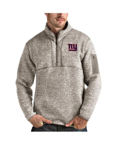 Antigua Мужская куртка-пуловер на молнии New York Giants Fortune, цвет овсяный