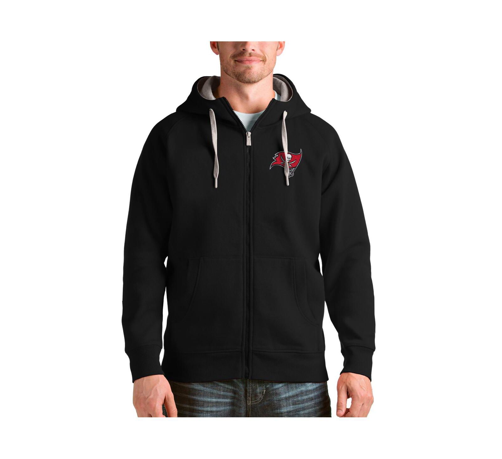 Мужское худи Antigua Tampa Bay Buccaneers Victory Full-Zip Black