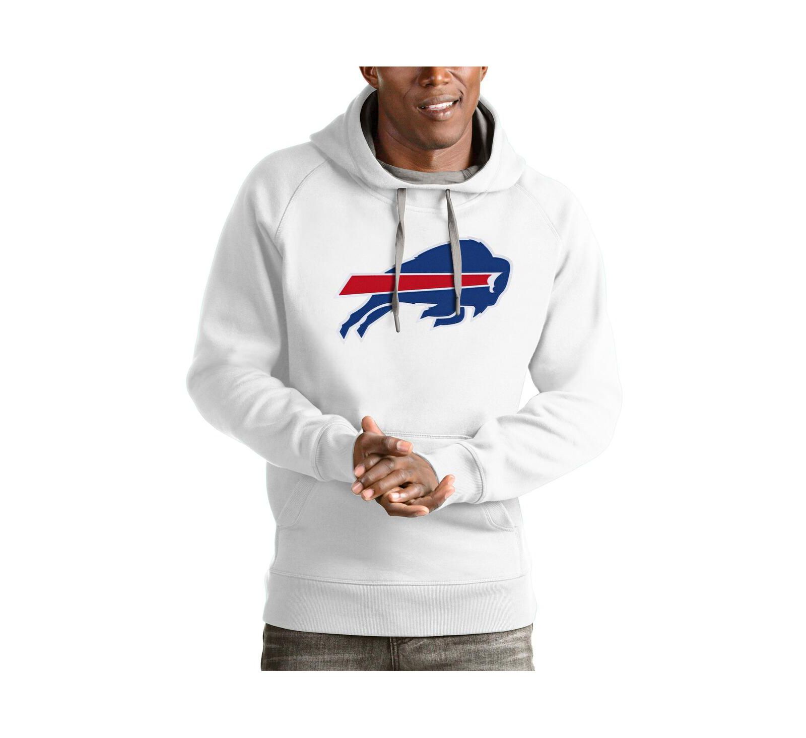 Мужской худи Antigua White Buffalo Bills Victory Pullover