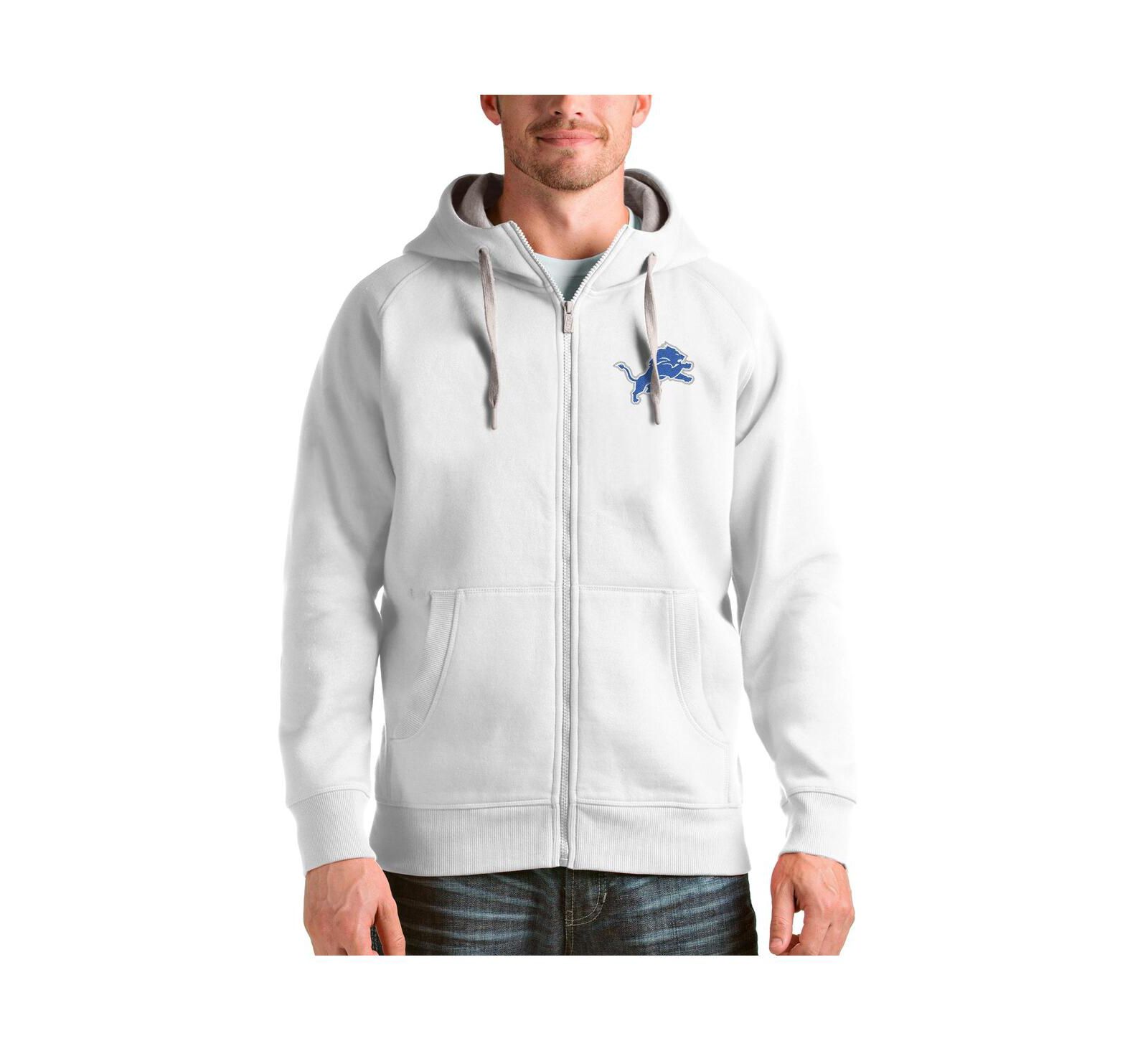 Antigua Мужское белое худи Detroit Lions Victory Full-Zip