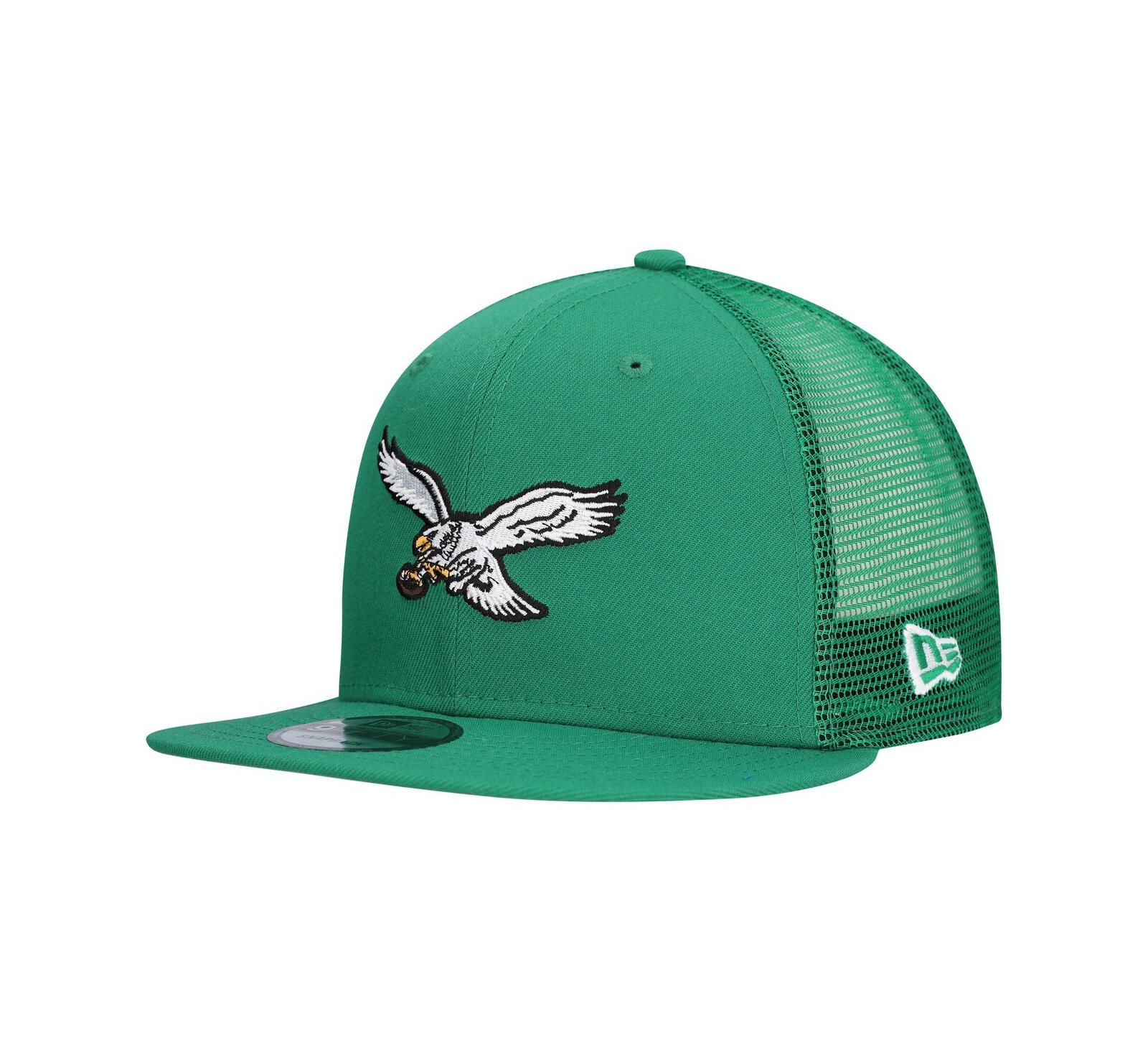 New Era Men's Kelly Green Philadelphia Eagles Throwback Main Trucker 9FIFTY Snapback Hat