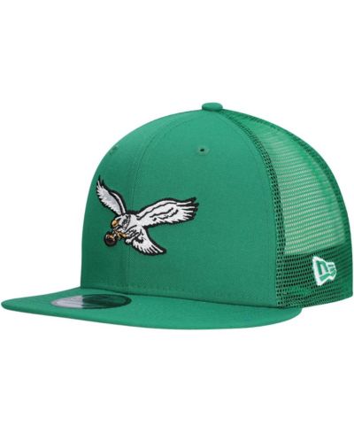 Мужская кепка New Era Kelly Green Philadelphia Eagles Throwback Main Trucker 9FIFTY Snapback
