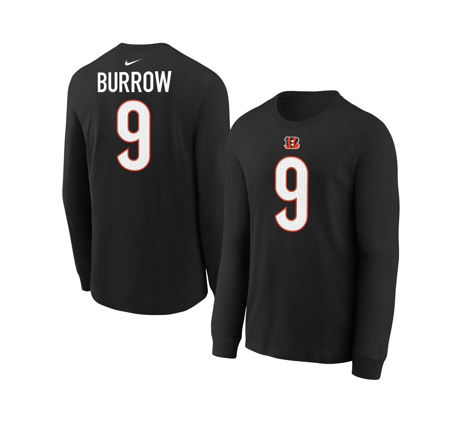 Nike футболка Joe Burrow Cincinnati Bengals с длинным рукавом, черная
