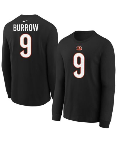Nike футболка Joe Burrow Cincinnati Bengals с длинным рукавом, черная