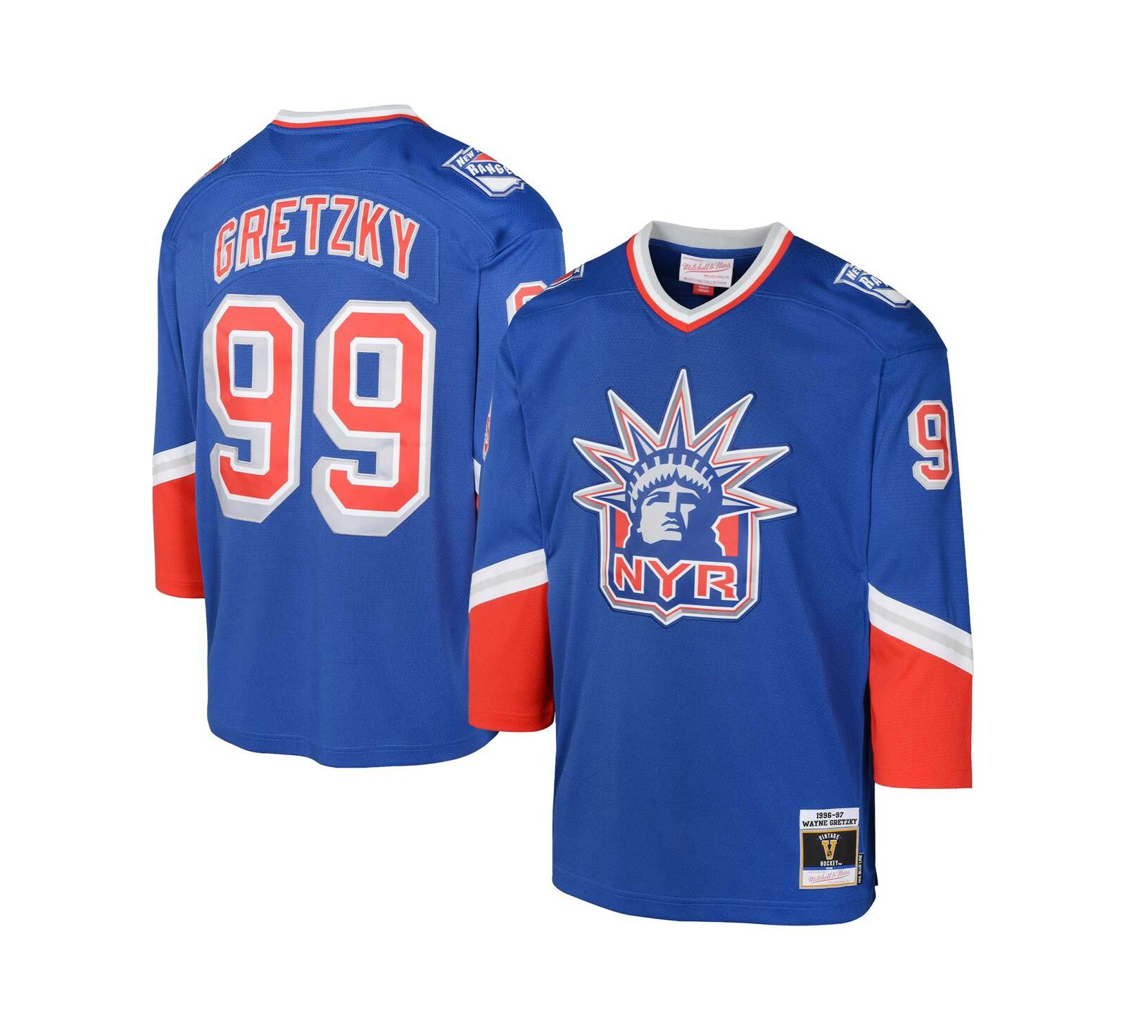 Mitchell & Ness джерси Wayne Gretzky New York Rangers 1996/97 Blue Line для мальчиков и девочек