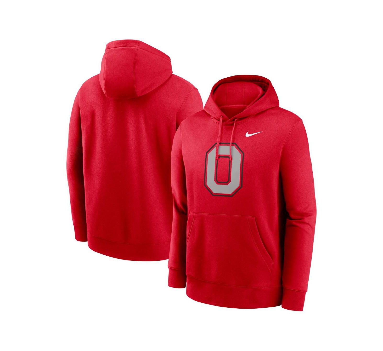 Мужское худи Nike Scarlet Ohio State Buckeyes Primetime Alternate Logo Club Fleece Pullover