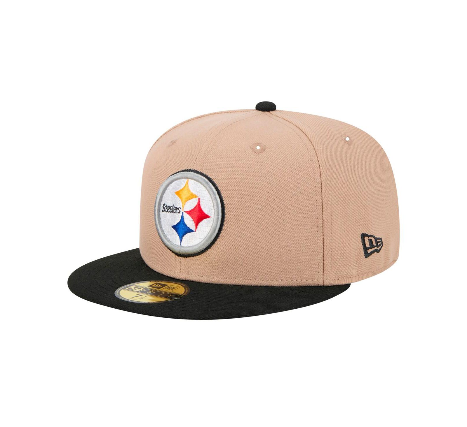 Мужская бежевая кепка New Era Pittsburgh Steelers Logo Main 59FIFTY Fitted
