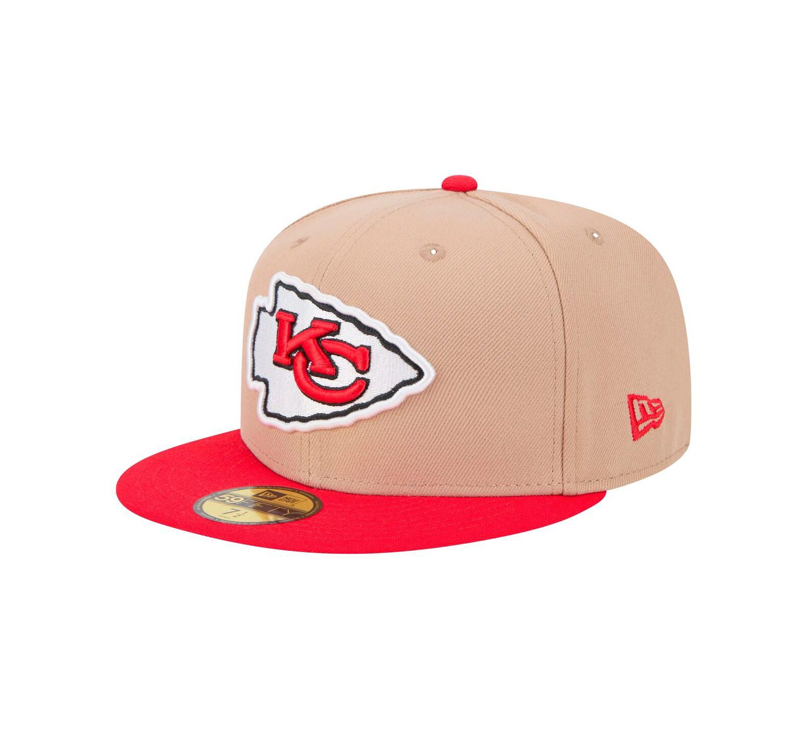 New Era Men's Tan Kansas City Chiefs Logo Main 59FIFTY Fitted Hat