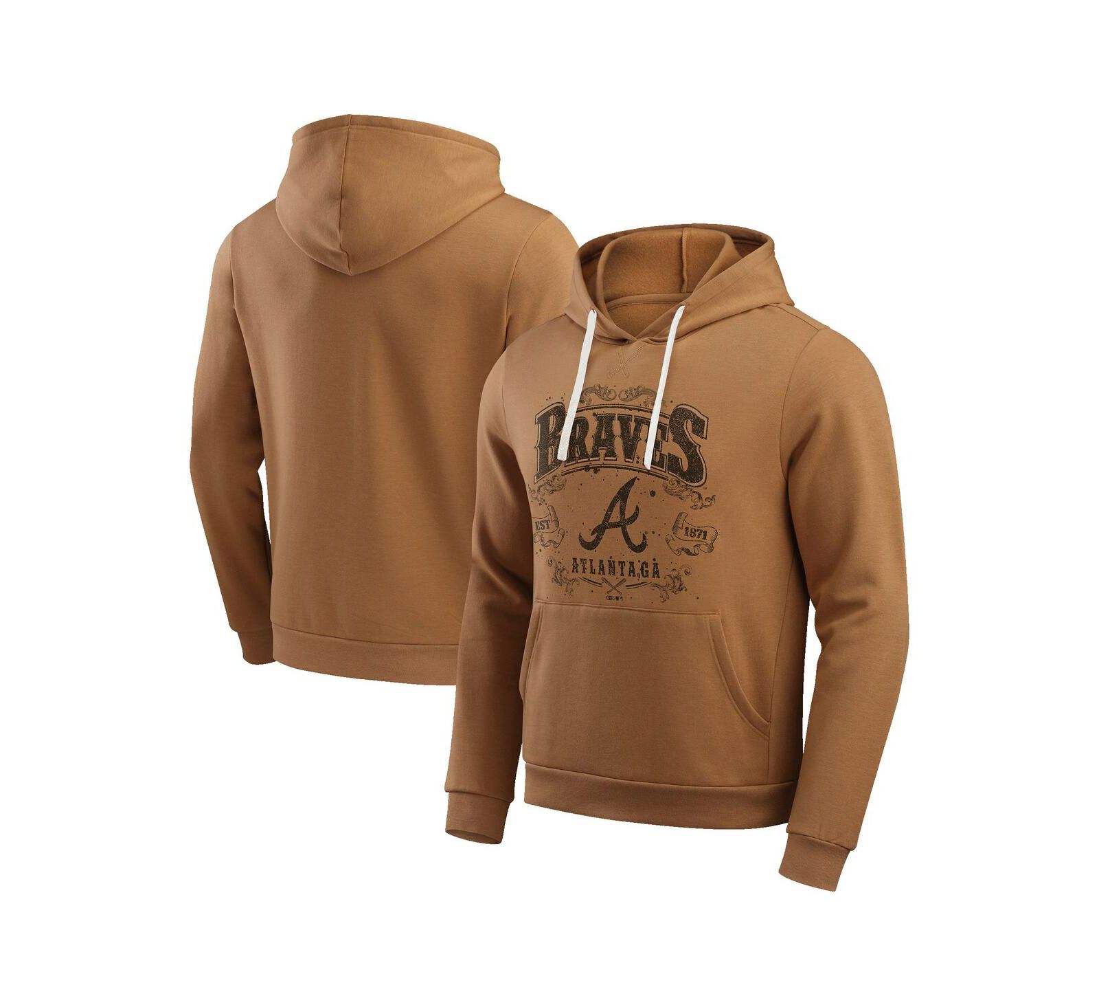 Мужское худи Darius Rucker Collection by Fanatics Tan Atlanta Braves Camp Fleece Pullover