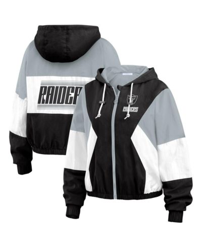 Женская ветровка WEAR by Erin Andrews Las Vegas Raiders Color Block Full-Zip