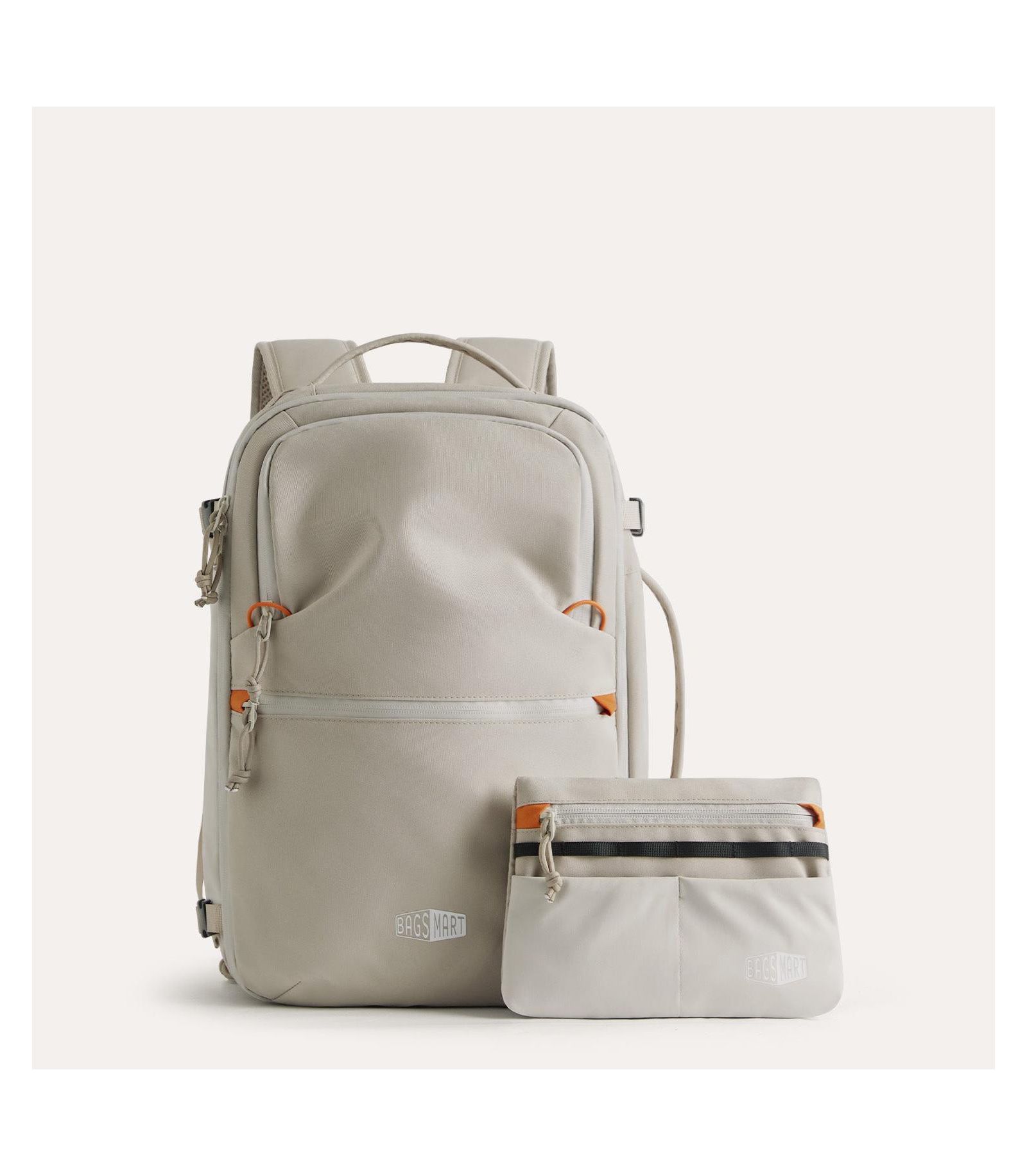 BAGSMART Faro 29L Carry On Travel Backpack Set Bone White