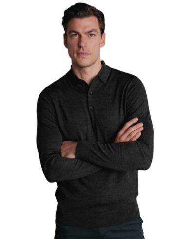 Charles Tyrwhitt Мужской шерстяной поло свитер из шерсти мериноса