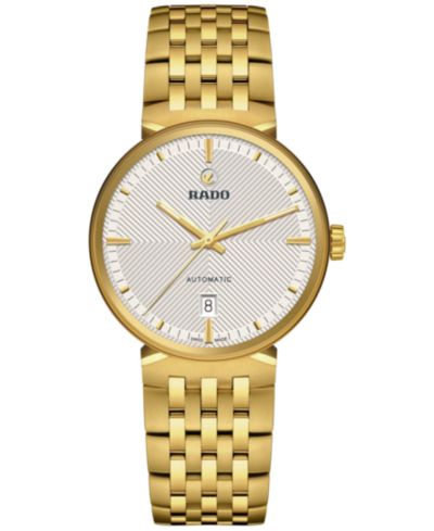 Rado Unisex Swiss Automatic Florence Gold PVD Stainless Steel Bracelet Watch 39mm