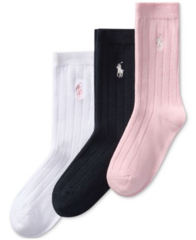 Polo Ralph Lauren Детские носки Polo Ralph Lauren Toddler & Little Girls 3-Pk. Rib Solid Crew Socks