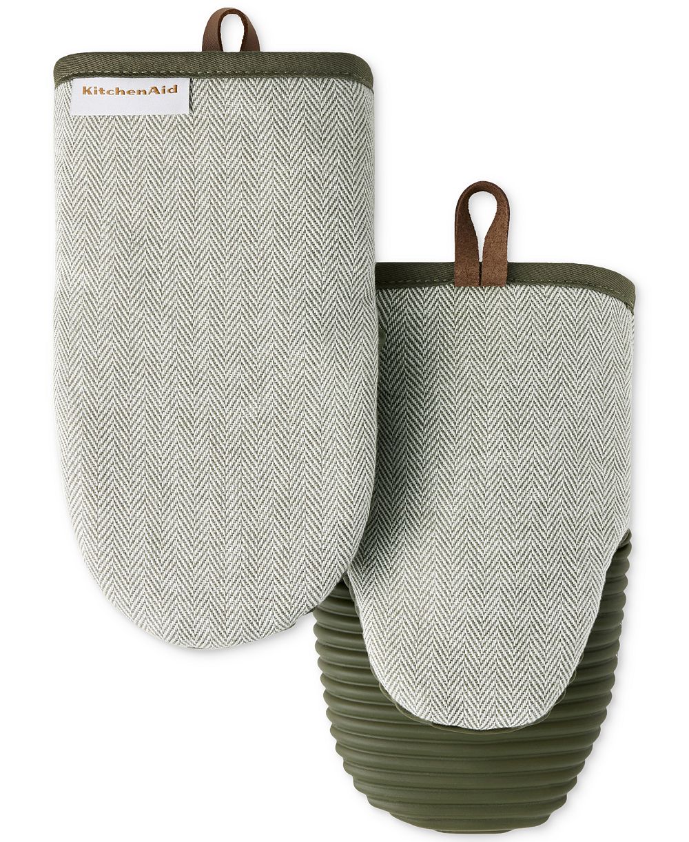 KitchenAid Design Series Herringbone Ribbed Soft Silicone 2-Pc. Mini Mitt Set