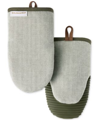 KitchenAid Design Series Herringbone Ribbed Soft Silicone 2-Pc. Mini Mitt Set
