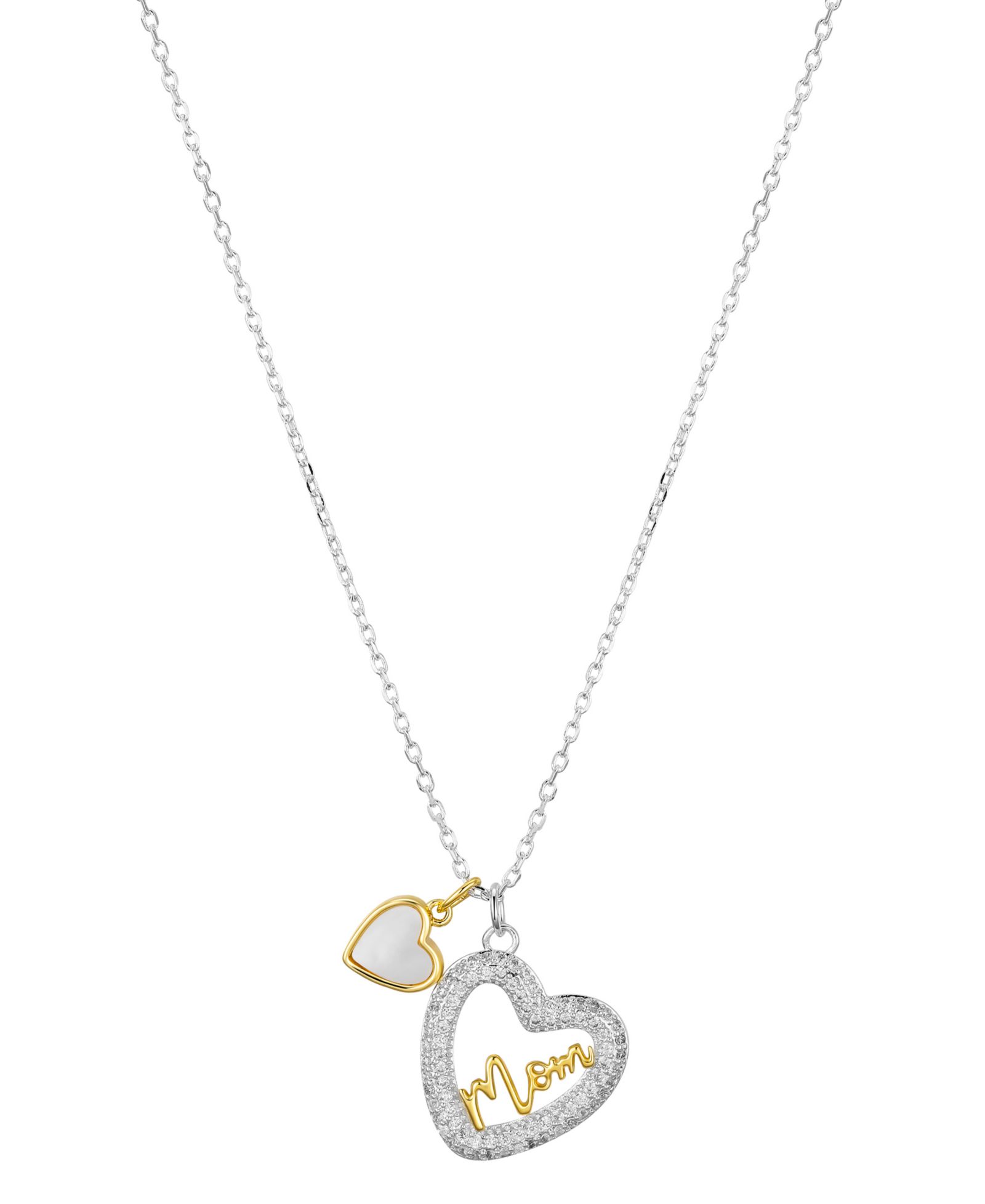 Ожерелье Unwritten Cubic Zirconia and Mother of Pearl Mom Open Heart