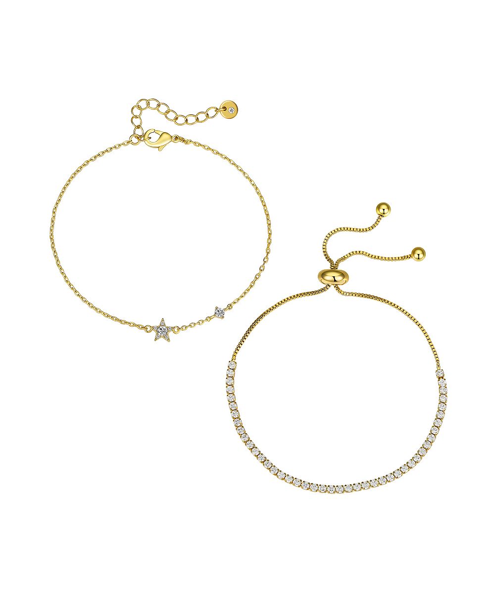 Браслет Unwritten Cubic Zirconia Star Bezel Layered Bolo Set