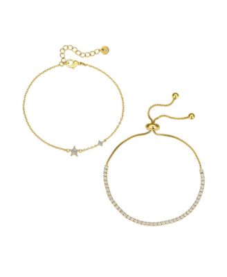 Браслет Unwritten Cubic Zirconia Star Bezel Layered Bolo Set