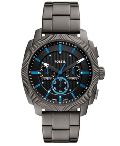 Fossil Мужские часы Machine Chronograph Gunmetal Stainless-Steel, 44mm