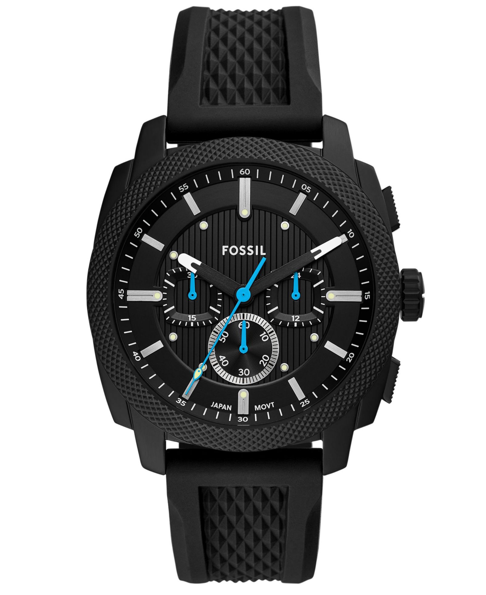 Мужские часы Fossil Machine Chronograph Black Stainless-Steel, 44mm