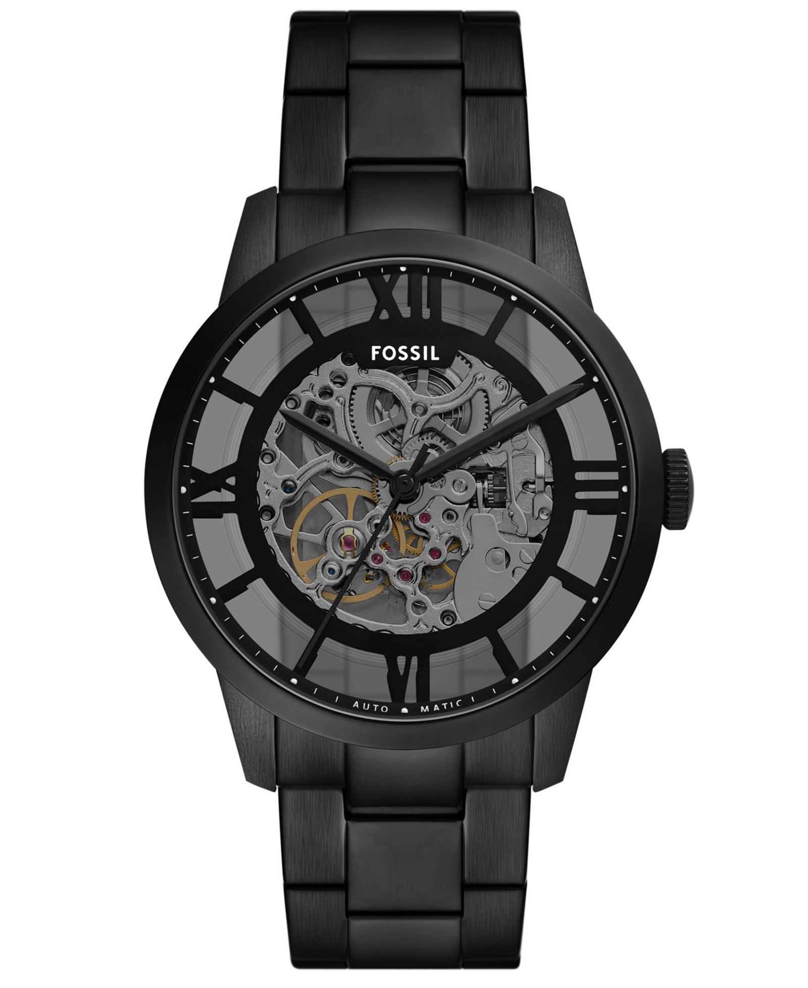 Мужские часы Fossil Townsman Automatic Black Stainless-Steel 44mm