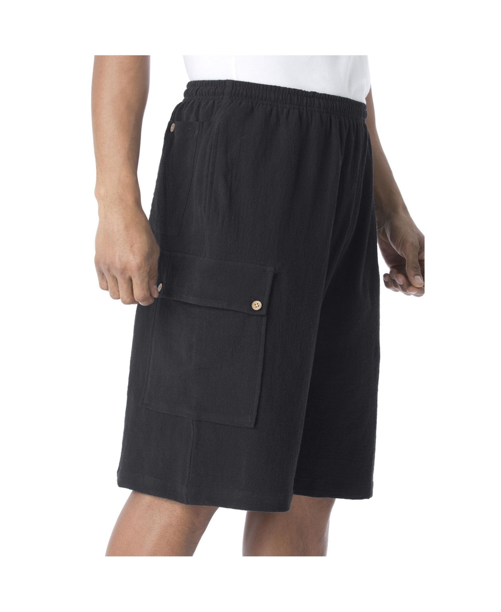 KingSize Men's Full Elastic Waist Gauze Cargo Shorts
