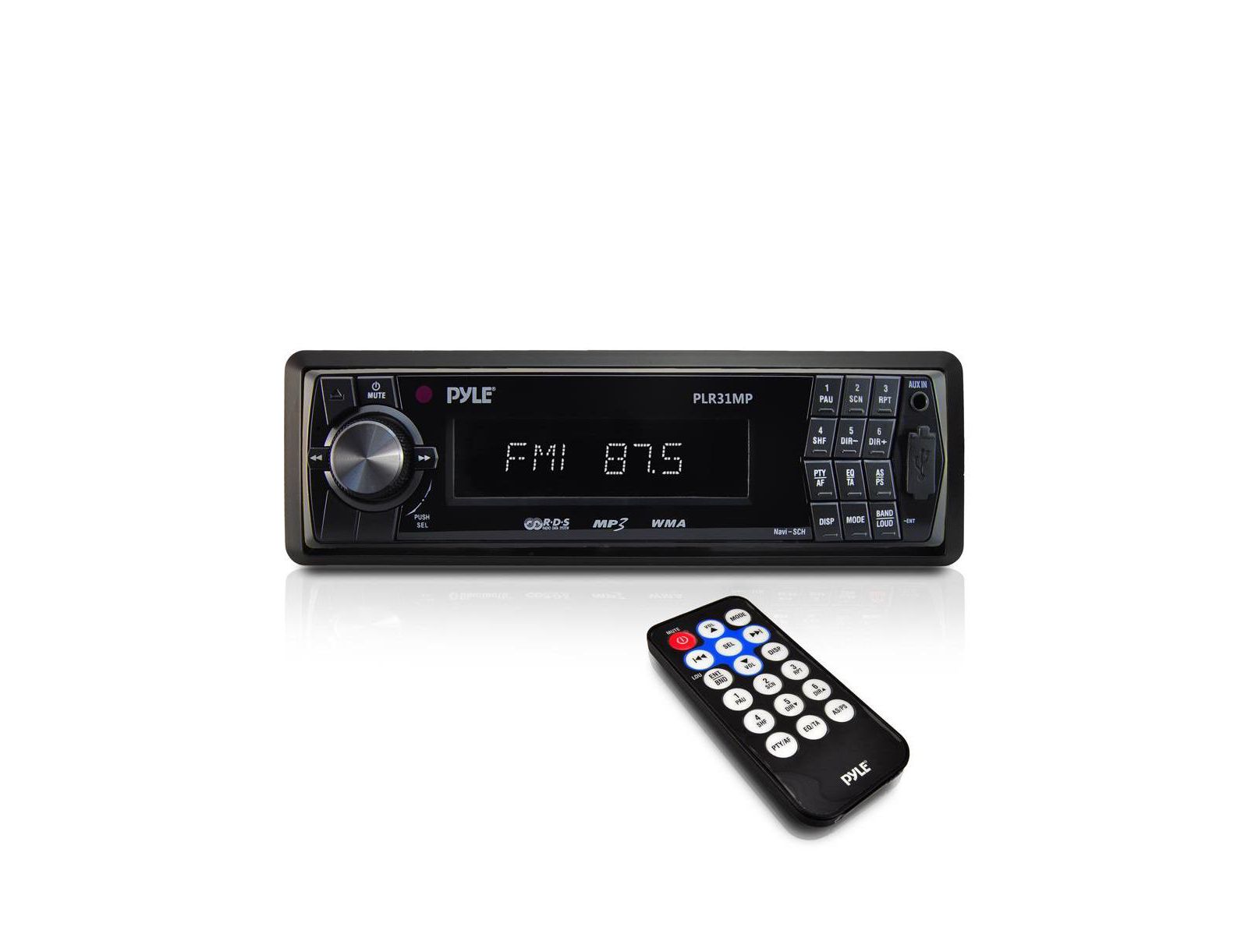 Pyle Автомобильный магнитофон Single DIN, съемная панель, USB, SD, MP3