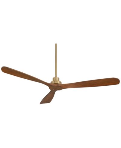Потолочный вентилятор Casa Vieja 66" Delta XL Modern, пульт управления, отделка Soft Brass и Walnut, DC Motor
