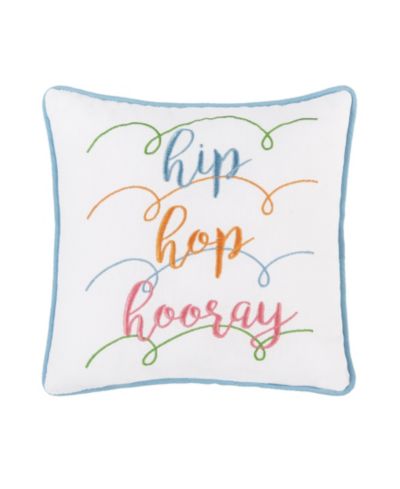 Декоративная подушка Easter "Hip Hop Hooray" Embroidered Mini Spring Themed 10" x 10"