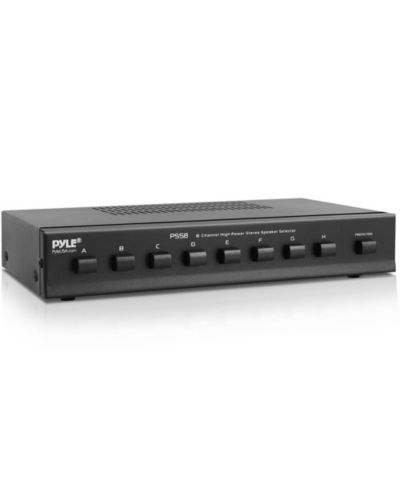 Pyle 8-Channel Stereo Speaker Selector with Volume Control, Up to 8 Speakers