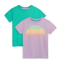 Mightly Child Fair Trade Organic Cotton Girls Short Sleeve T-Shirt 2-pack