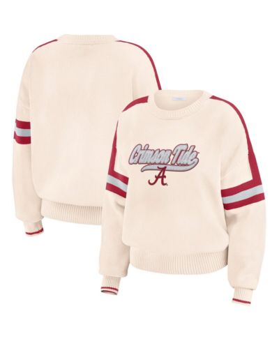 Женский свитер WEAR by Erin Andrews Cream Alabama Crimson Tide с нашивкой