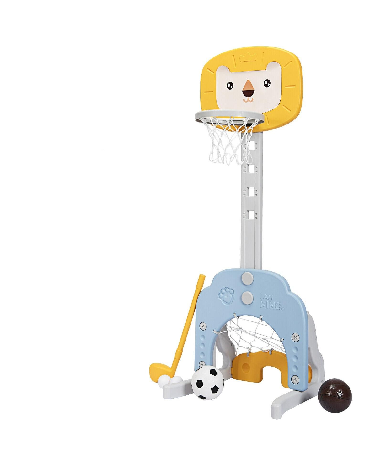 Детский спортивный набор KUYOTQ 3-in-1 Adjustable Basketball Hoop