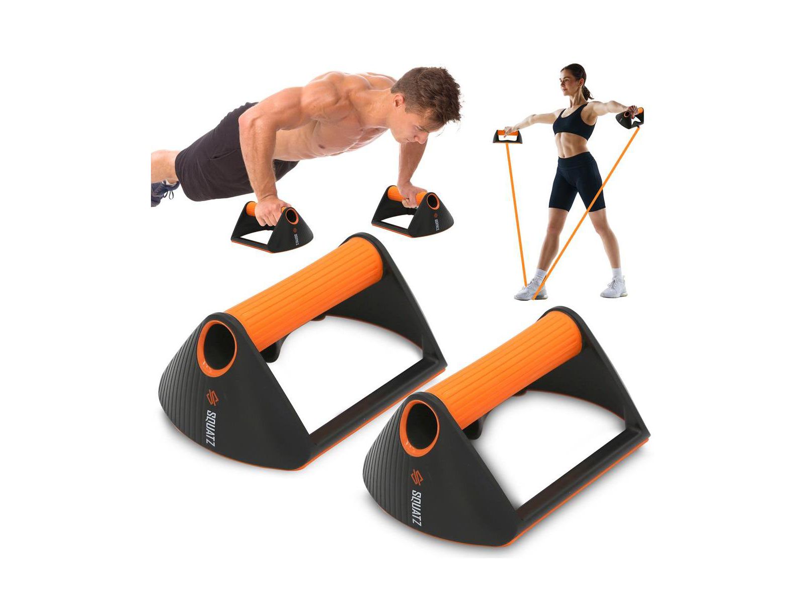 Многофункциональный тренажер Squatz Push-Up Rack с резистивными лентами
