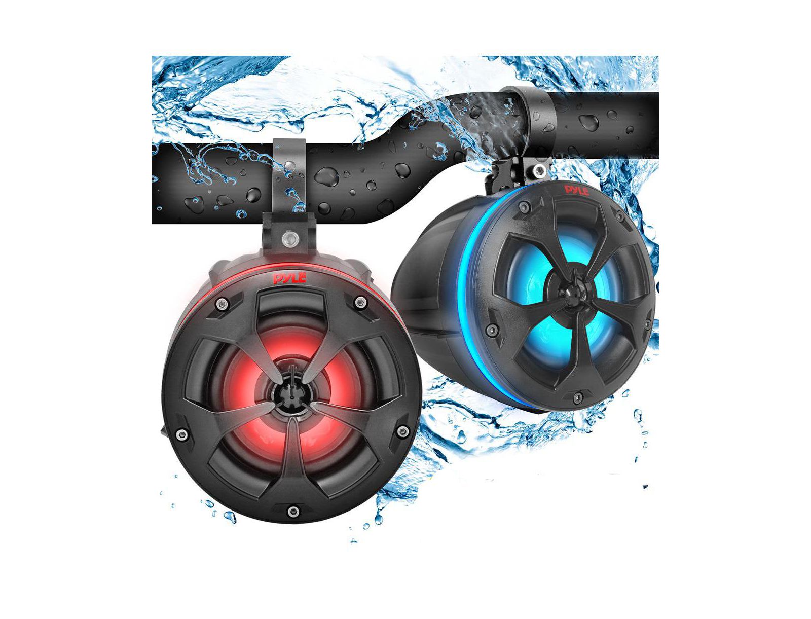 Pyle водонепроницаемые внедорожные динамики, система PowerSport 800 Ватт, RGB Lights