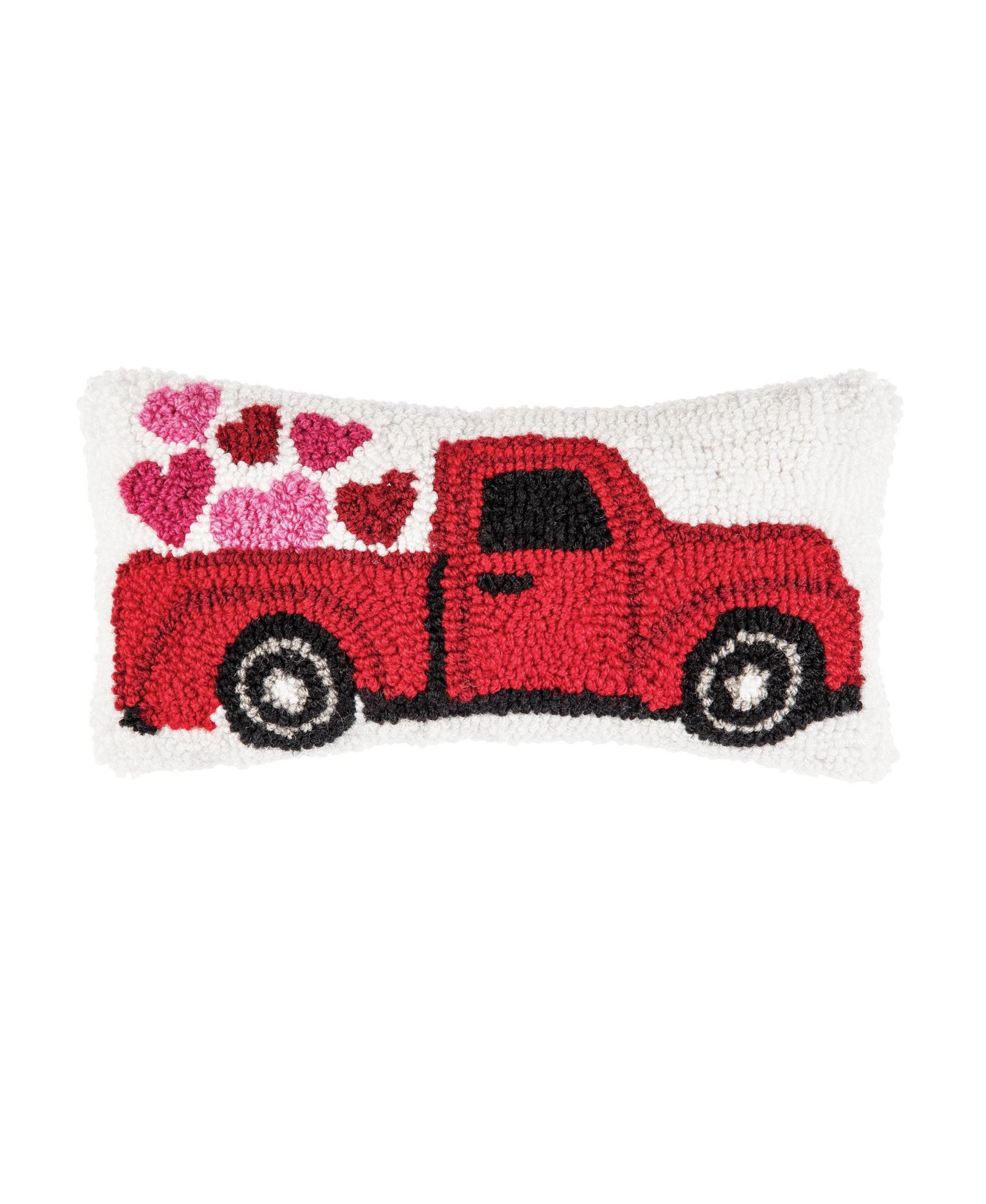 Декоративная подушка C&F Home Hearts Truck Mini Hooked Valentine's Day Accent, 6" x 12"