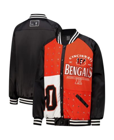 Куртка-бомбер Gameday Couture Women's Black/Orange Cincinnati Bengals Oversized Hot Shot с пайетками