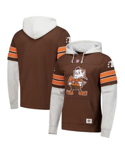 '47 Brand Мужской худи Cleveland Browns Throwback Double Header Blitz Cornerback Brown