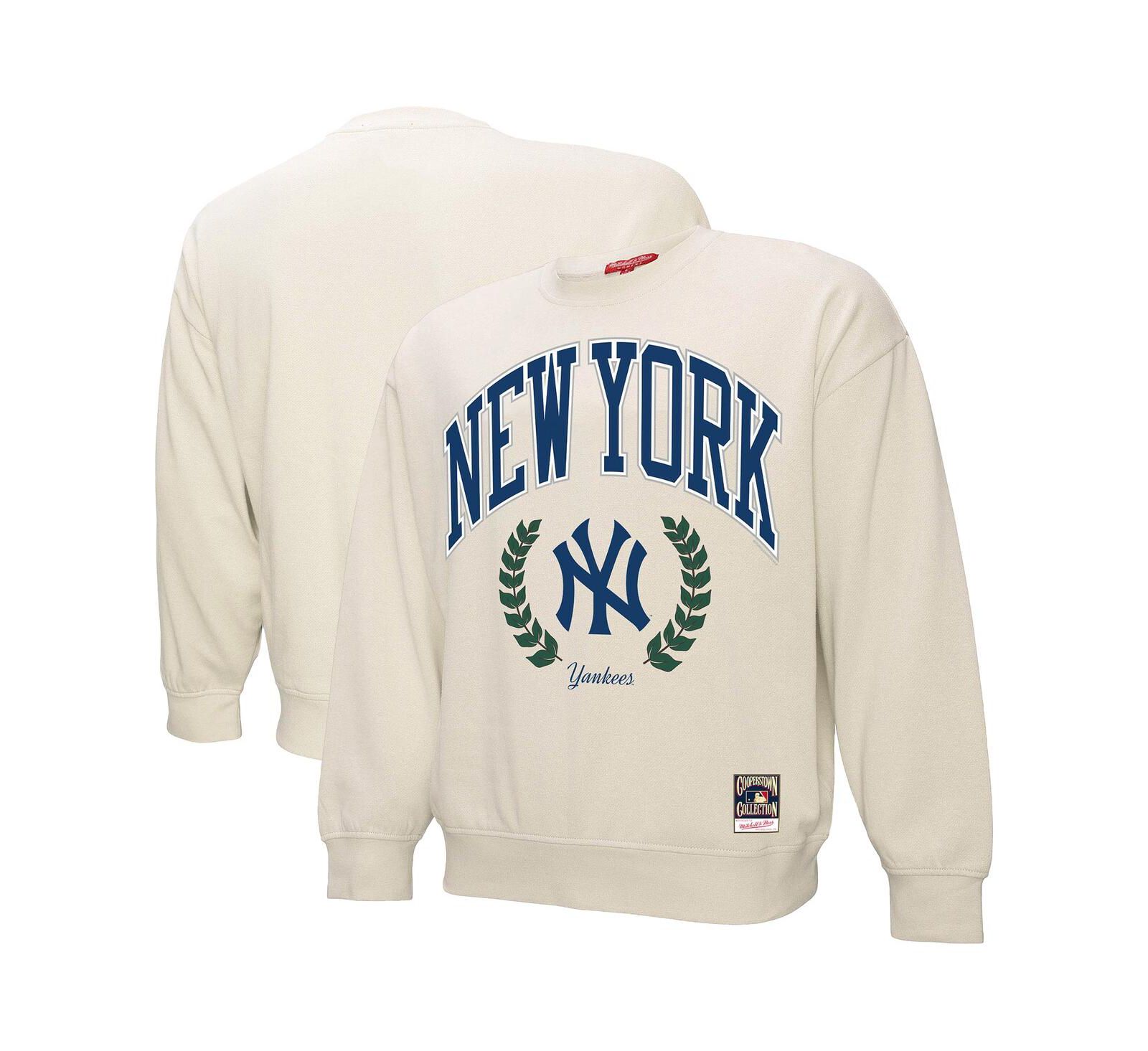 Женское свитшот Mitchell & Ness Cream New York Yankees Cooperstown Collection Laurel Pullover